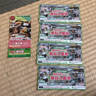 城島高原パーク 無料入園券(遊園地/テーマパーク)