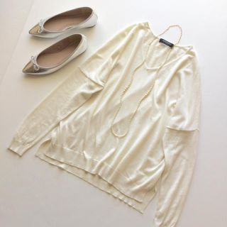 ユナイテッドアローズ(UNITED ARROWS)の美品 *ユナイテッドアローズ *とろみコットンシルクニットプルオーバー(ニット/セーター)