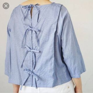 アトリエドゥサボン(l'atelier du savon)のfiglondon  バックリボンブラウス黒(シャツ/ブラウス(長袖/七分))