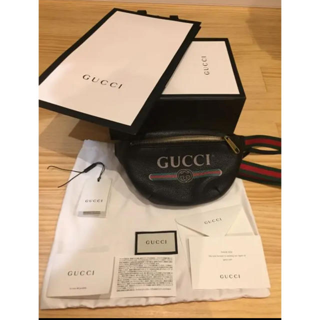 Gucci - 正規品 GUCCI ヴィンテージロゴ レザーベルトバッグ ウエストポーチ