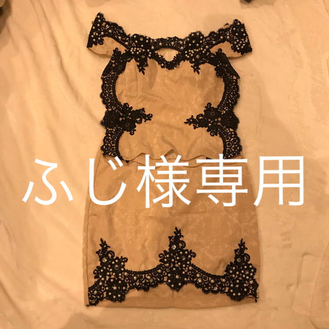 dazzy store(デイジーストア)のベージュ ビジュードレス レディースのフォーマル/ドレス(ミニドレス)の商品写真