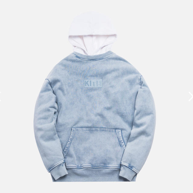 トップスKITH TWO-TONE INDIGO HOODIE LIGHT INDIGO