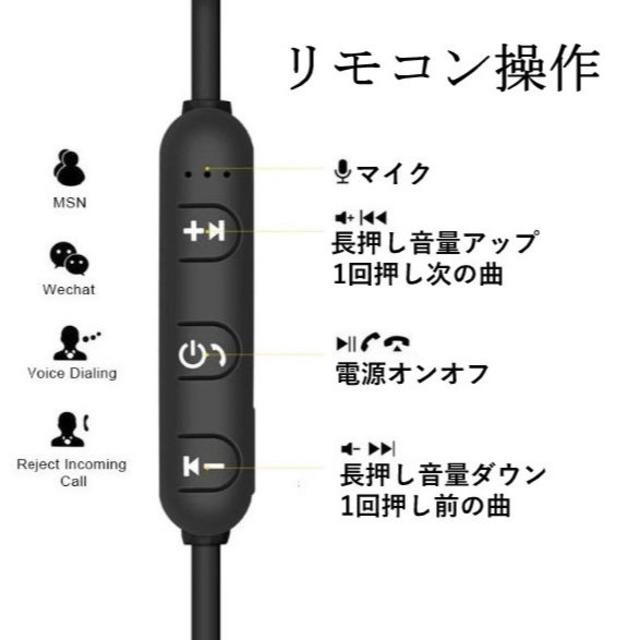 防水対応Bluetoothワイヤレスイヤホン 最大4時間使用 スマホ/家電/カメラのオーディオ機器(ヘッドフォン/イヤフォン)の商品写真