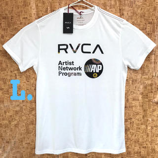 ルーカ(RVCA)のL相当 新品 RVCA ANP ロゴTシャツ 白 メンズ M ルーカ(Tシャツ/カットソー(半袖/袖なし))
