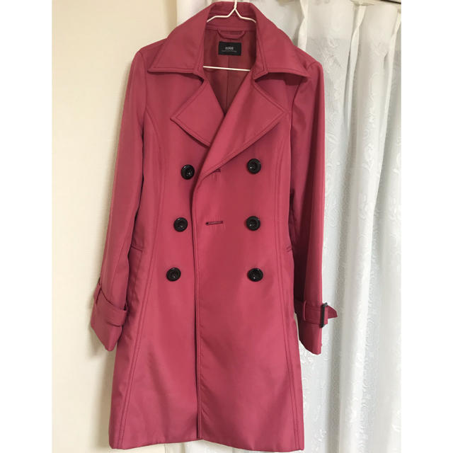 ピンク トレンチコート レディースのジャケット/アウター(トレンチコート)の商品写真
