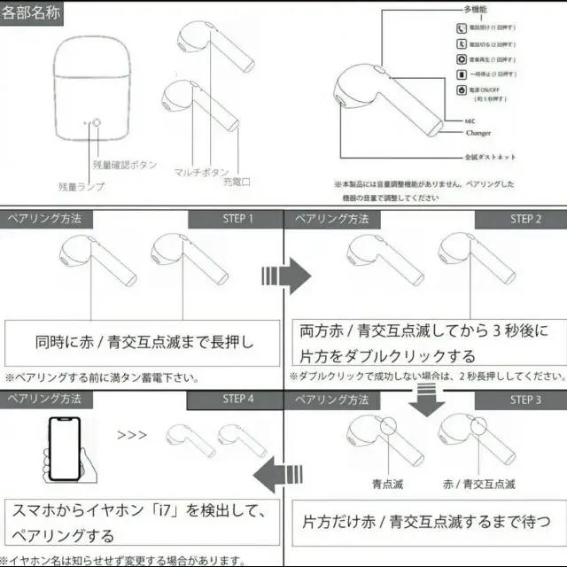 Bluetooth イヤホン ワイヤレスイヤホン スマホ/家電/カメラのオーディオ機器(ヘッドフォン/イヤフォン)の商品写真