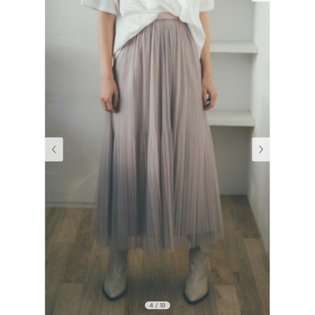 Mila Owen(ミラオーウェン)の値下げ不可 milaowen チュールプリーツスカート レディースのスカート(ロングスカート)の商品写真