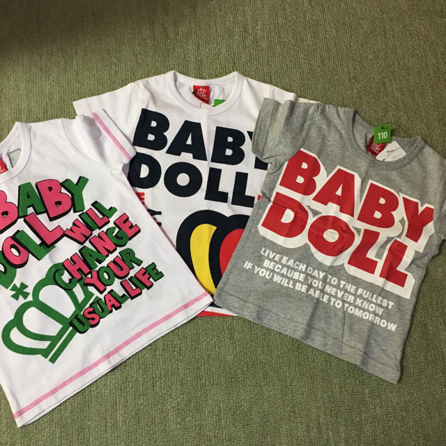 BABYDOLL(ベビードール)のベビードール Tシャツ3枚セット 110 キッズ/ベビー/マタニティのキッズ服女の子用(90cm~)(Tシャツ/カットソー)の商品写真