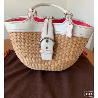 コーチ(COACH)の美品 コーチ カゴバック(かごバッグ/ストローバッグ)