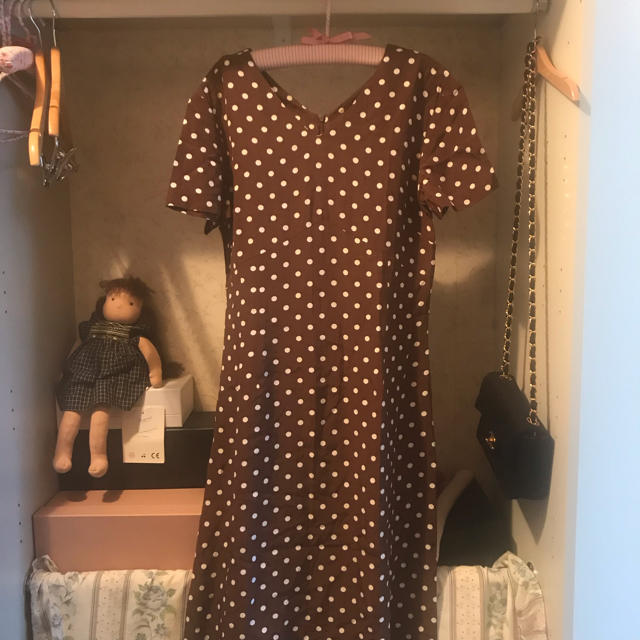 vintage dot onepiece. レディースのワンピース(ひざ丈ワンピース)の商品写真