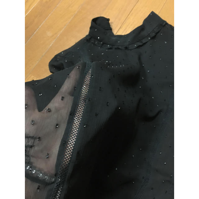 ZARA(ザラ)のZARA ブラウス ブラック Sサイズ 美品 シフォン 長袖 レディースのトップス(シャツ/ブラウス(長袖/七分))の商品写真