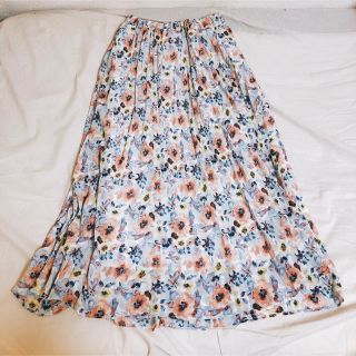 ダブルクローゼット(w closet)のw closet 花柄プリーツスカート(ロングスカート)