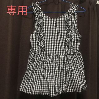 ザラ(ZARA)の専用☆ZARA☆ザラ ノースリーブトップス ギンガムチェック XS(シャツ/ブラウス(半袖/袖なし))