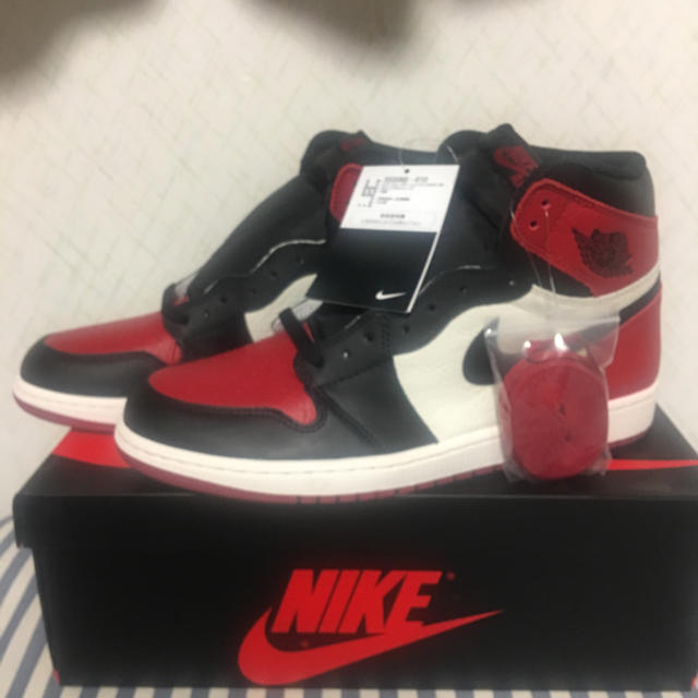 激レア！jordan1 ジョーダン1 つま赤 bred toe靴/シューズ