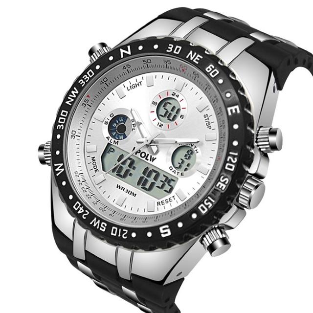 メンズ腕時計 多機能スポーツウォッチ  日本製クォーツ（ホワイト） メンズの時計(腕時計(アナログ))の商品写真