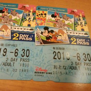 ディズニーリゾートライン　2daypass　大人2枚セット(遊園地/テーマパーク)