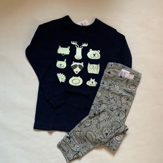 ベビーギャップ(babyGAP)の【新品】105cm 動物柄ネイビー 長袖パジャマセット(パジャマ)