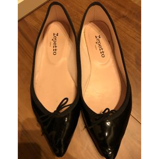 レペット(repetto)の美品 レペット repetto ブリジット エナメル 38 ブラック (バレエシューズ)