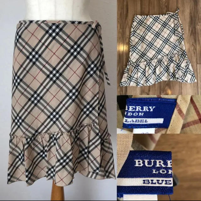 BURBERRY BLUE LABEL(バーバリーブルーレーベル)のBURBERRYバーバリー ノバチェック   巻きスカート 38 レディースのスカート(ひざ丈スカート)の商品写真