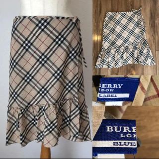 バーバリーブルーレーベル(BURBERRY BLUE LABEL)のBURBERRYバーバリー ノバチェック   巻きスカート 38(ひざ丈スカート)