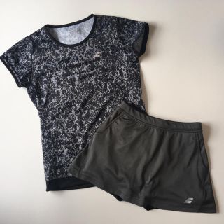 バボラ(Babolat)の美品バボラ Babolat 半袖Tシャツ スコートセット グレー L(ウェア)