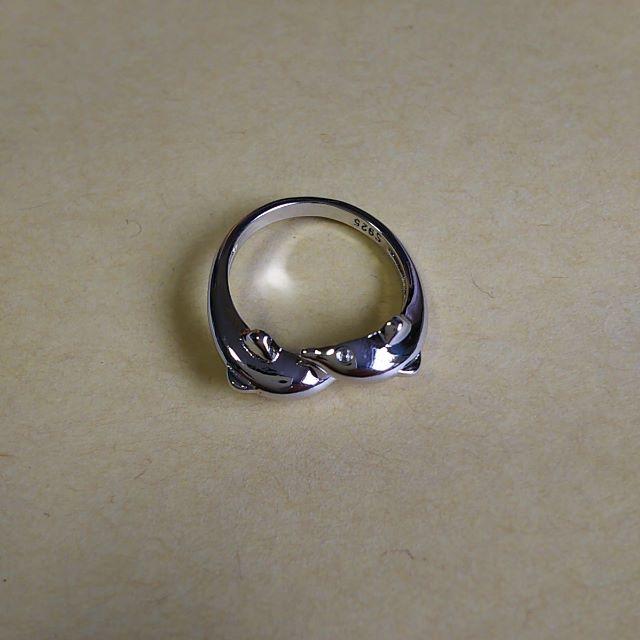 ■指輪 リング 幸せダブルイルカ 愛情の告白 直径2cm レディースのアクセサリー(リング(指輪))の商品写真