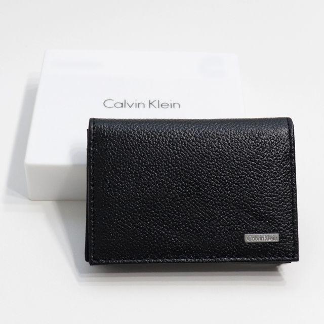 Calvin Klein - 新品 カルバンクライン 名刺入れ 二つ折り カードケース ブラック レザー 本革の通販 by JACK_IN