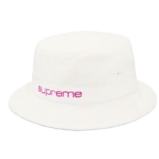 シュプリーム(Supreme)のsupreme Compact Logo Corduroy Crusher 白(ハット)