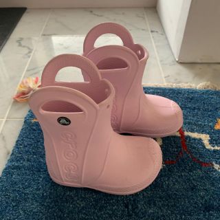 クロックス(crocs)のCROCS クロックス 長靴 ピンク サイズ6C(14cmくらい)(長靴/レインシューズ)