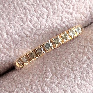 ジュエリーツツミ(JEWELRY TSUTSUMI)のK14PG 0.2ct ダイヤモンド ハーフエタニティ リング(リング(指輪))