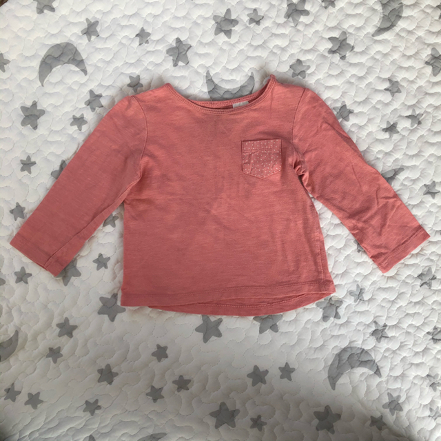 ZARA KIDS(ザラキッズ)のZARA KIDS  ロングTシャツ  12-18months ピンク色 キッズ/ベビー/マタニティのベビー服(~85cm)(Ｔシャツ)の商品写真