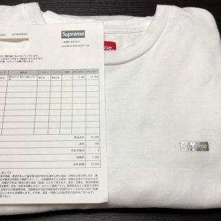 シュプリーム(Supreme)の【美中古 Mサイズ】白 Metallic Box Logo L/S Tee(Tシャツ/カットソー(七分/長袖))