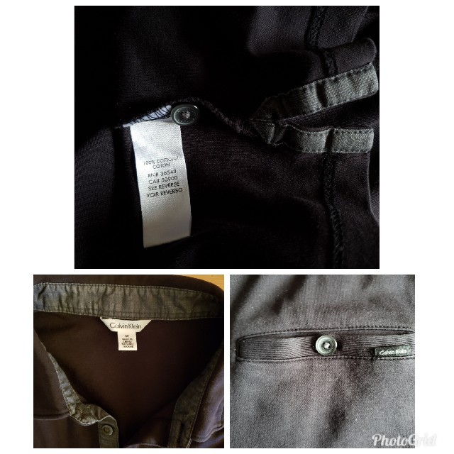 Calvin Klein(カルバンクライン)のカルバンクライン　Calvin Klein　黒　ブラック　ポロシャツ　M メンズのトップス(ポロシャツ)の商品写真