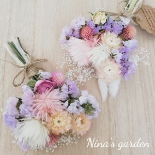 ドライフラワー*°♡Flower Gardenミニスワッグ2点セット(ドライフラワー)