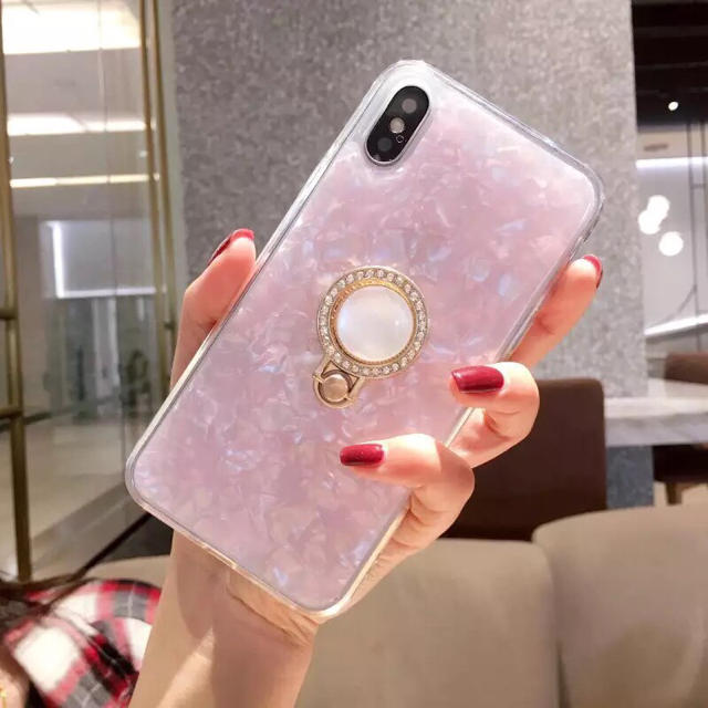 iPhone(アイフォーン)のシェル貝殻 iPhoneケース パールピンクiPhone Xケース m スマホ/家電/カメラのスマホアクセサリー(iPhoneケース)の商品写真