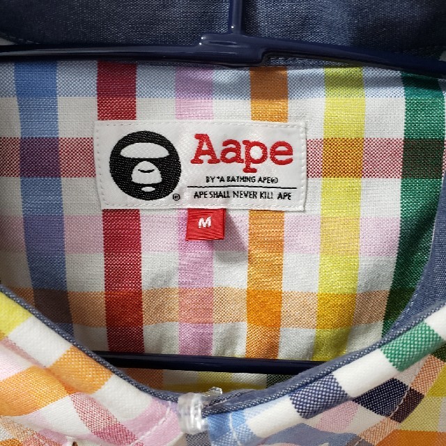 A BATHING APE(アベイシングエイプ)のAAPE　半袖シャツ チェックシャツ　Mサイズ メンズのトップス(シャツ)の商品写真