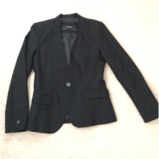 ザラ(ZARA)の美品 ザラベーシック黒のジャケット 36サイズ(ノーカラージャケット)