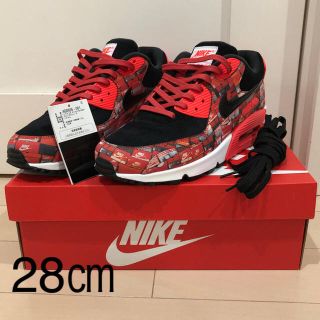 ナイキ(NIKE)のAIR MAX 90 PRNT 28 黒タグ アトモス(スニーカー)