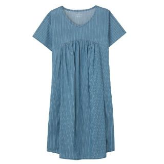 ムジルシリョウヒン(MUJI (無印良品))のオーガニックコットン 半袖ワンピース 《マタニティ服》《授乳服》(マタニティワンピース)