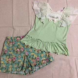 エニィファム(anyFAM)のany FAMの花柄ショートパンツ(オマケaxes kidsのカットソー)130(パンツ/スパッツ)