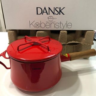 ダンスク(DANSK)の売り切り♡新品未使用♡ダンスク♡ホーロー片手鍋 深型18cm♡チリレッド(鍋/フライパン)