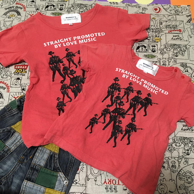 MARKEY'S(マーキーズ)のTシャツ 2枚セット 兄弟コーデ 120 と 95 キッズ/ベビー/マタニティのキッズ服男の子用(90cm~)(Tシャツ/カットソー)の商品写真