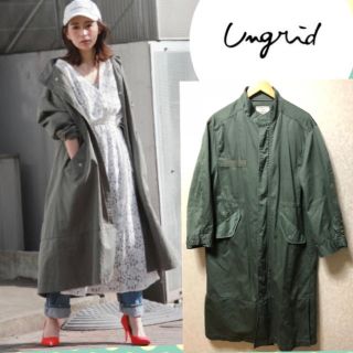 アングリッド(Ungrid)の新品同様 スタンドカラーロングミリタリコート todayful ZARA ザラ(ロングコート)