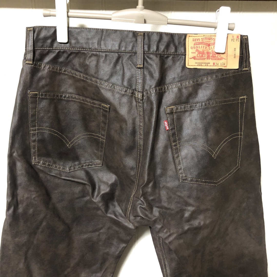 Levi's(リーバイス)の希少 リーバイス 505-03 デニムパンツ ポリコーティング W34 ブラウン メンズのパンツ(デニム/ジーンズ)の商品写真