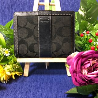 コーチ(COACH)のコーチ がま口財布 二つ折り財布 ブラック(財布)