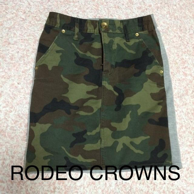 RODEO CROWNS(ロデオクラウンズ)のRODEO ♡ 迷彩コンビスカート レディースのスカート(ひざ丈スカート)の商品写真