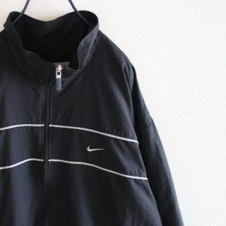 ナイキ(NIKE)のお取引専用。ビッグサイズ US ナイキ 黒 ジャケット 刺繍 ライン XXL(ナイロンジャケット)