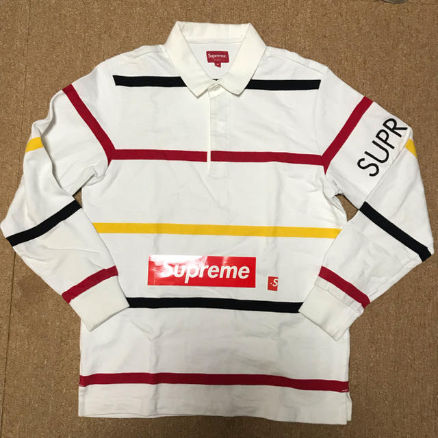 Supreme - supreme striped rugby ラガーシャツ Mの通販 by yuto's