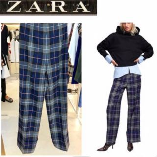 ザラ(ZARA)のzara チェックパンツ(カジュアルパンツ)