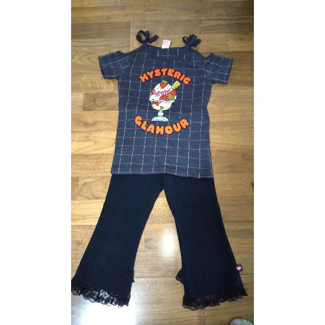 HYSTERIC GLAMOUR(ヒステリックグラマー)の女児用の上下 キッズ/ベビー/マタニティのキッズ服女の子用(90cm~)(Tシャツ/カットソー)の商品写真